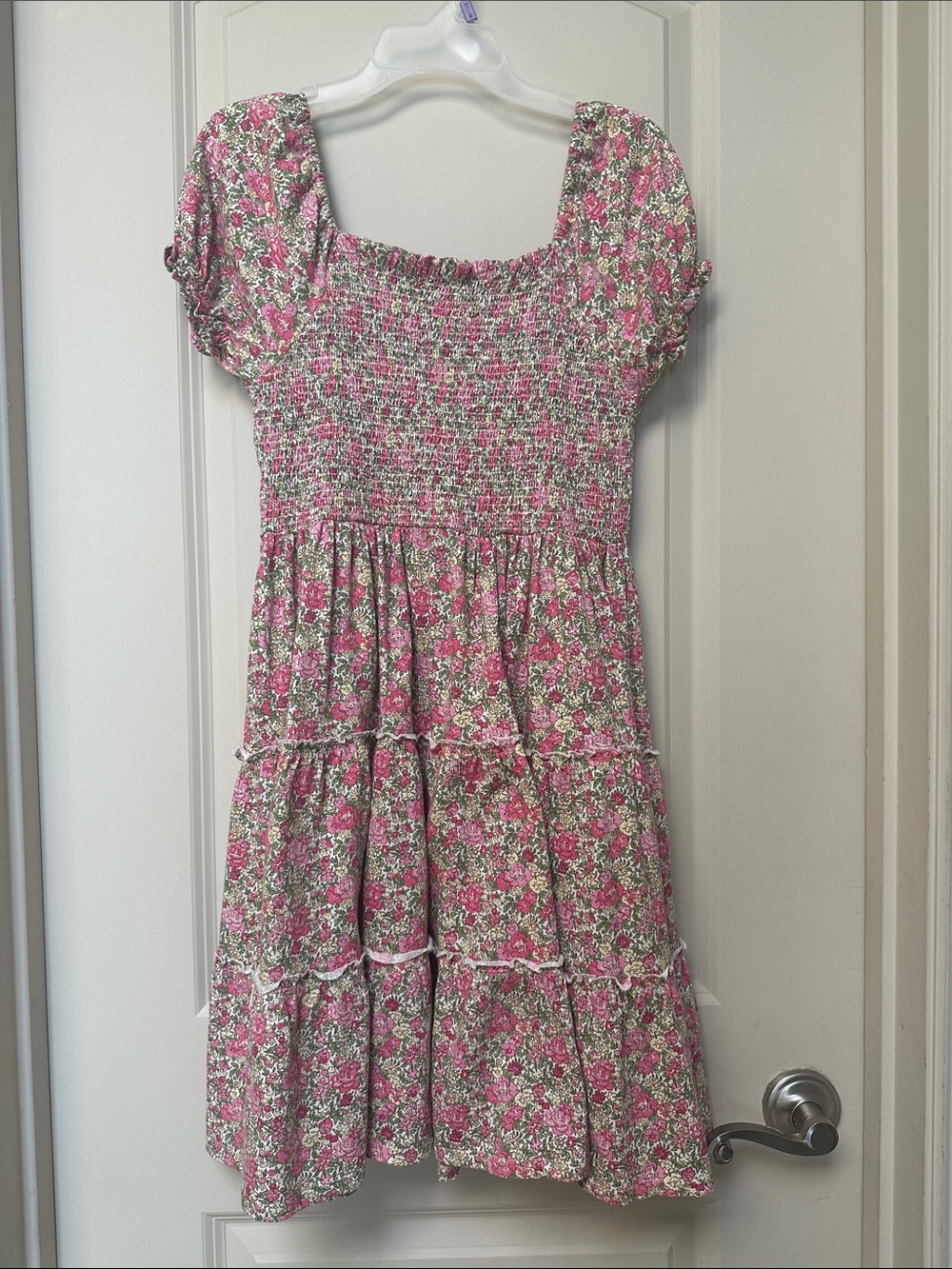 Polo Smocked Floral Pink Girls' Dress - Size L (12-14)